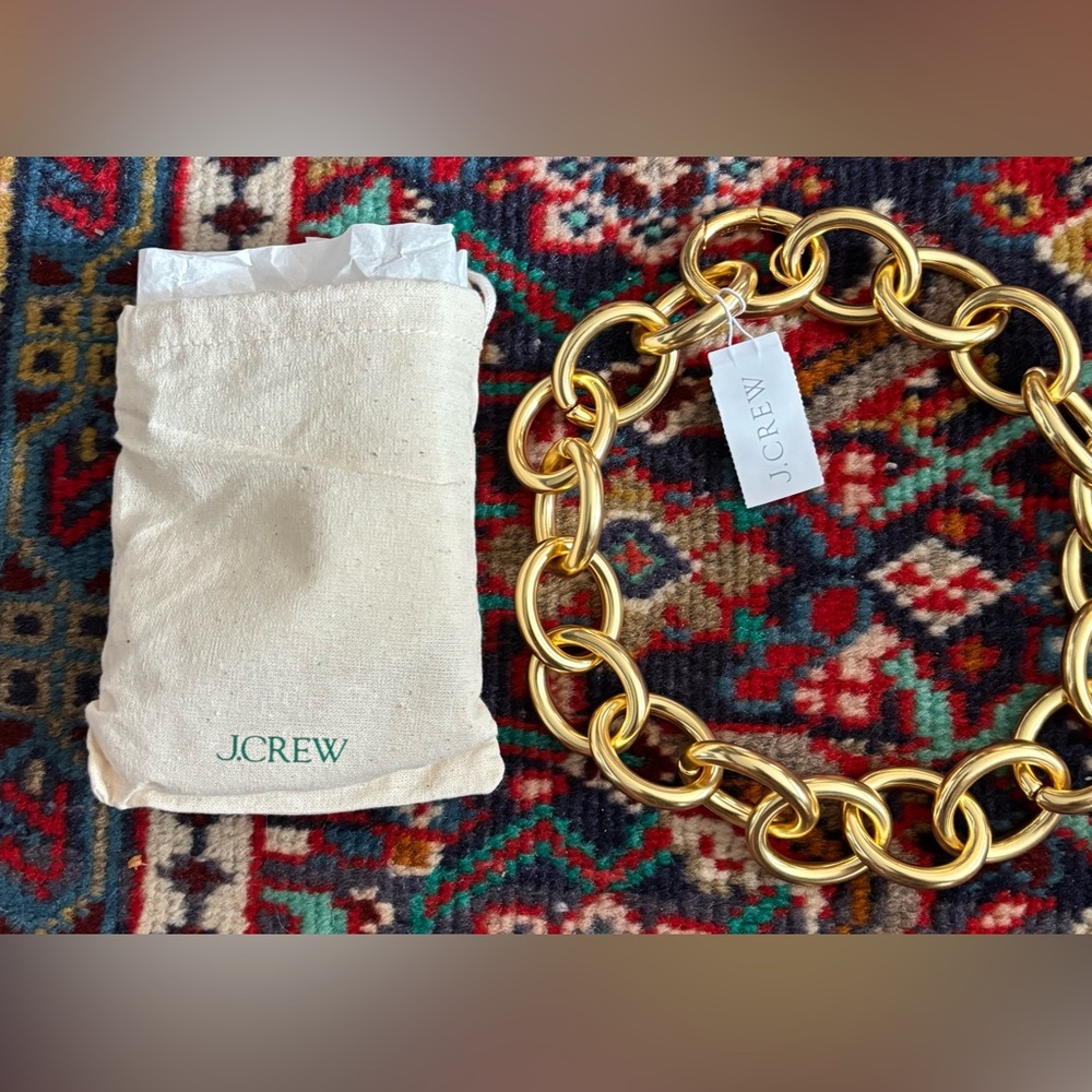 J. Crew NWT Rounded Chainlink Necklace - Picture 2 of 4